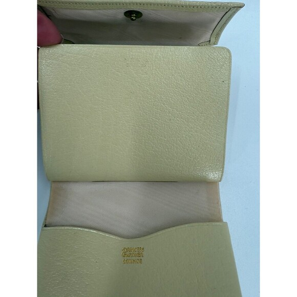 VINTAGE Princess Gardner Tri-Partite French Purse in Bone 8 Photo Holder 4"x4.25 - Picture 7 of 11